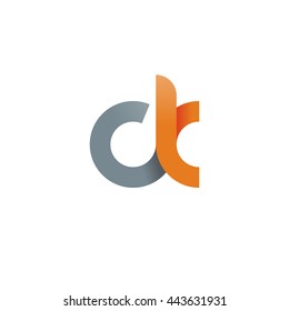 initial letter ck modern linked circle round lowercase logo orange gray