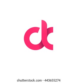 initial letter ck modern linked circle round lowercase logo pink