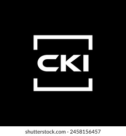 Initial letter CKI logo design. CKI logo design inside square.