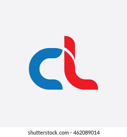 Initial Letter CL Linked Circle Lowercase Logo Blue Red