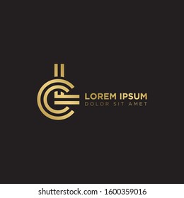 Initial Letter CL linked uppercase overlap modern gold logo vector design template. Suitable for business, consulting group company.