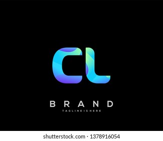 Initial letter CL logo with colorful background, letter combination logo design for creative industry, web, business and company. - Vector