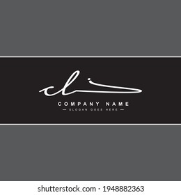 Initial Letter CL Logo - Hand written Signature Style Logo