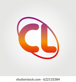 initial letter cl logo on white background