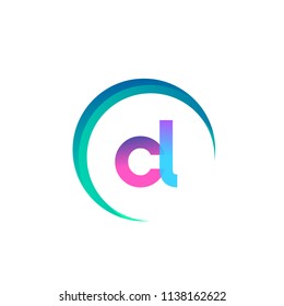 initial letter CL logotype company name, coloreful and swoosh design. vector logo for business and company identity.