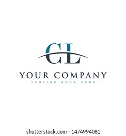 Initial letter CL, overlapping movement swoosh horizon logo company design inspiration in blue and gray color vector