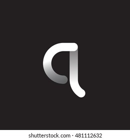Initial Letter CL, Q Linked Circle Lowercase Logo Black & White