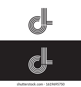 Initial letter cl uppercase modern logo design template elements. Black and white letter Isolated on white and black background. Suitable for business, consulting group company.