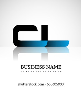 Initial letter CL uppercase modern and simple logo linked blue and black colored, isolated in white background. Vector design for company identity.