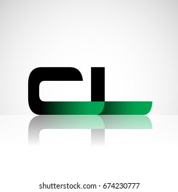 Initial letter CL uppercase modern and simple logo linked green and black colored, isolated in white background. Vector design for company identity.