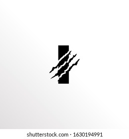 Initial Letter I with Claw Scratch Logo Design