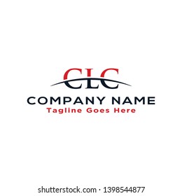 Initial letter CLC, overlapping movement swoosh horizon logo company design inspiration in red and dark blue color vector