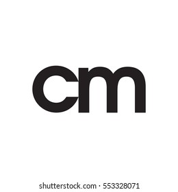 Initial Letter Cm Black White Logo Stock Vector (Royalty Free ...