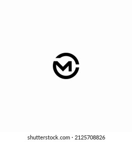 initial letter cm design with illustration circle shape