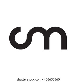 initial letter cm linked circle lowercase monogram logo black