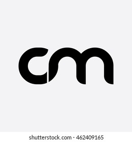 Initial Letter CM Linked Circle Lowercase Logo Black