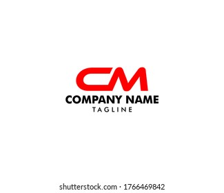 Diseño de la plantilla de logotipo del CM de la letra inicial