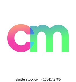 Initial Letter CM Lowercase Logo green, pink and Blue, Modern and Simple Logo Design.