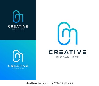 Initial letter CM MC logo design vector illustration