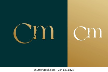 Initial letter CM MC logo design vector illustration for couple, wedding, and business