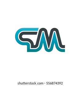 Initial Letter CM SM Linked Design Logo