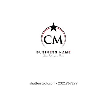 Logo de la carta inicial de CM Star, símbolo del logotipo comercial de Cm