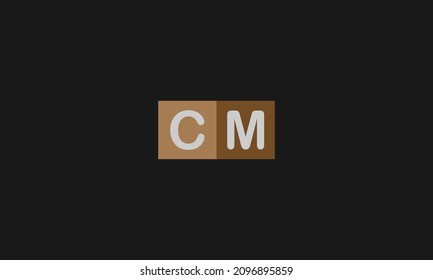 Initial letter CM uppercase modern logo design template elements. Vector