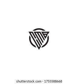Initial Letter CMB triangle monogram cool modern logo