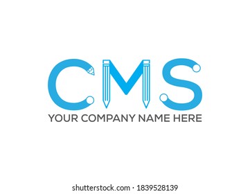 Initial Letter CMS Logo or Icon Design Vector Image Template