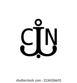 Initial letter CN anchor simple logo.