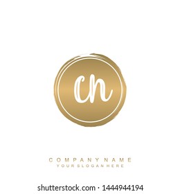 Initial letter CN beautiful handwriting logo vector template