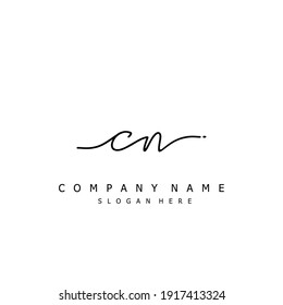 Initial letter CN calligraphy handwritten logo. Handwritten alphabet in the logo template. Letters and Alphabet for your logo design.