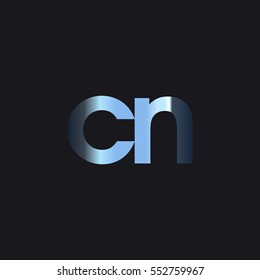 Initial letter CN chrome with dark background logo