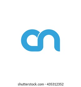 Initial Letter AN CN Linked Circle Lowercase Logo Blue