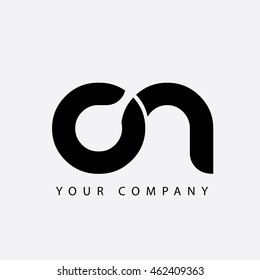 Initial Letter CN Linked Circle Lowercase Logo Black