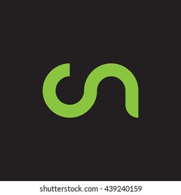 initial letter cn linked round lowercase logo green