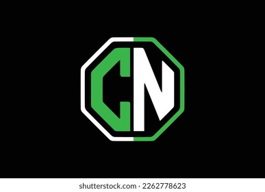 Letra inicial del diseño CN O NC