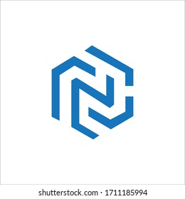 Initial letter cn or nc logo design template