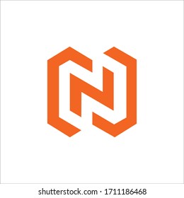 Initial letter cn or nc logo vector design template
