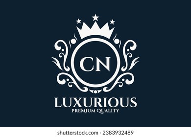 Initial  Letter CN Royal Luxury Logo template in vector art for luxurious branding  vector illustration.
