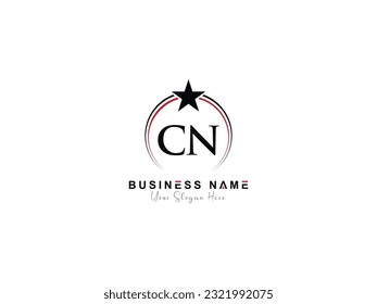 Initial Letter Cn Star logo, Cn Business Logo Symbol