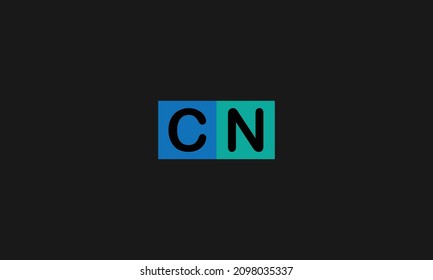 Letra inicial CN mayúscula elementos de plantilla de diseño de logotipo moderno. Vector