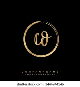 Initial letter CO beautiful handwriting logo vector template