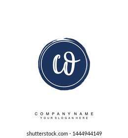 Initial letter CO beautiful handwriting logo vector template