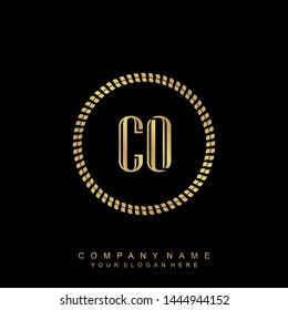 Initial letter CO beautiful handwriting logo vector template