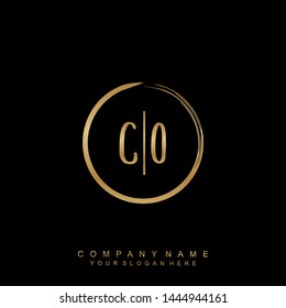 Initial letter CO beautiful handwriting logo vector template