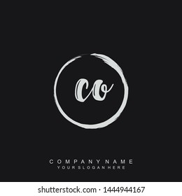 Initial letter CO beautiful handwriting logo vector template