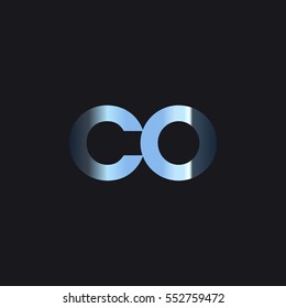 Initial letter CO chrome with dark background logo