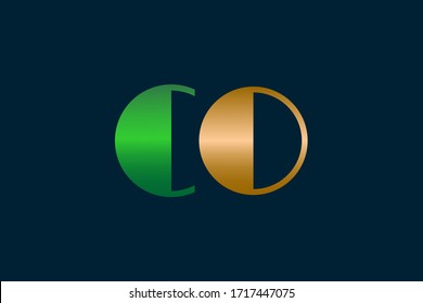 Initial letter CO graphic logo design concept template.