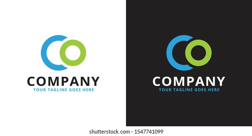 Initial letter co linked round lowercase monogram logo